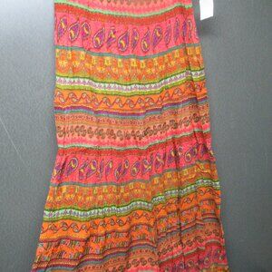 Colorful Boho Maxi Peasant Skirt Sz. L
